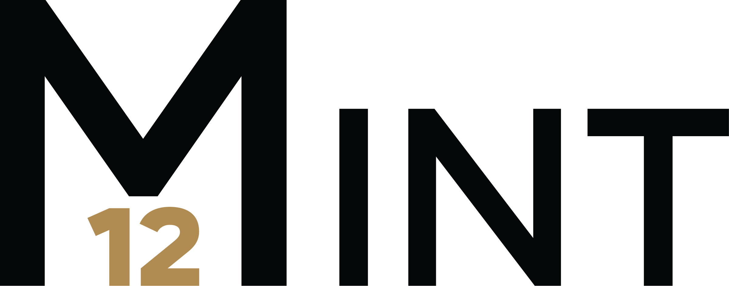 Mint 12 logo in black and yellow color with no background